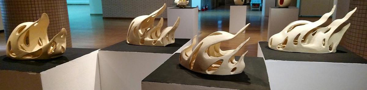 與植物對話 — 魏金蕊陶藝創作論述-《風吹草動》側面展出效果。的封面圖