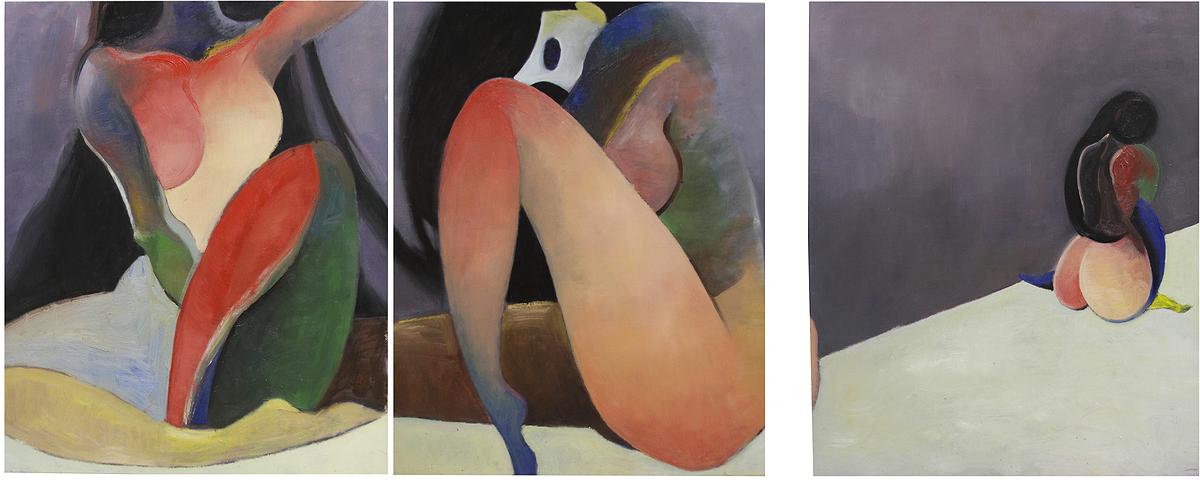 多線創作的首拍：陳昱廷創作研究 〈她〉，油畫，各65x53cm(共三幅)，2015。的封面圖