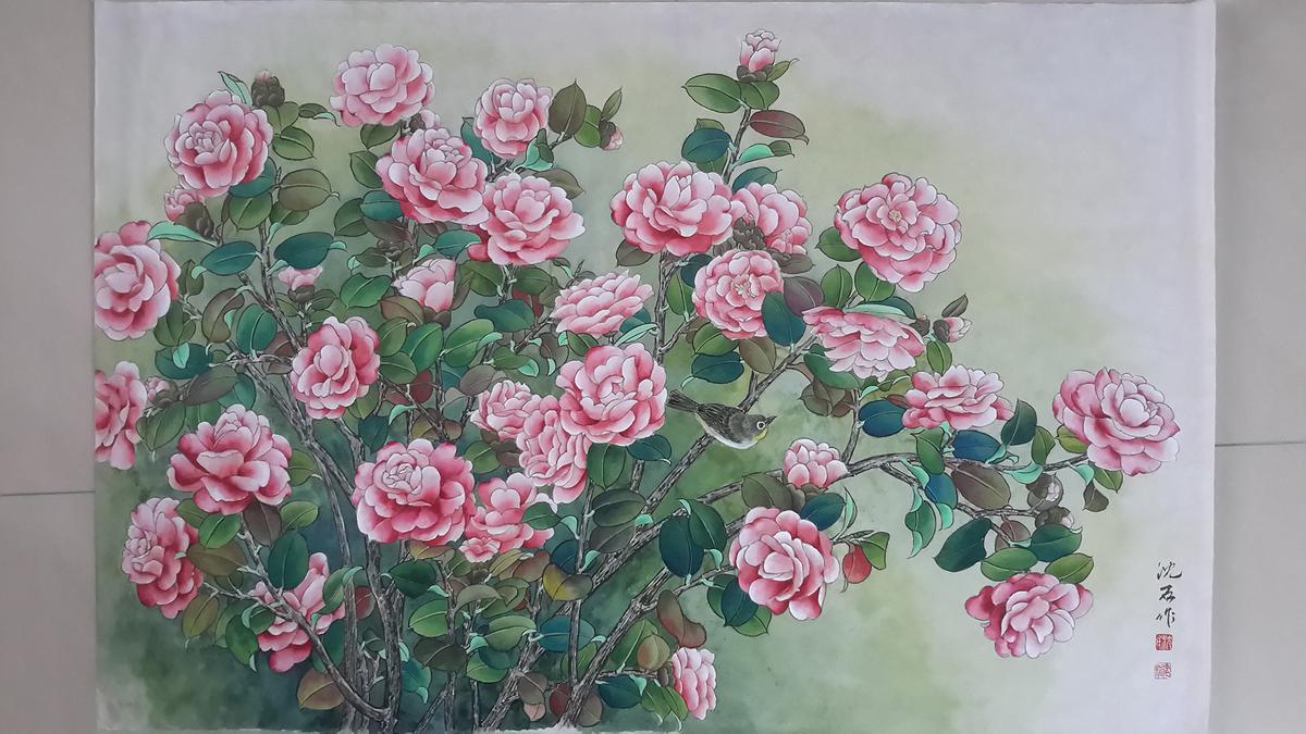 Hide rhythm--meticulous Flower and bird painting Line description& endow color creation the study's Cover