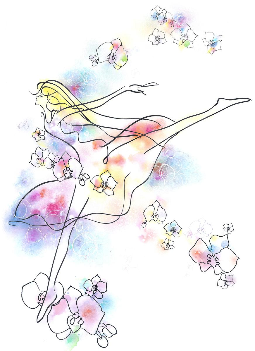 臺灣十二月花神創新造形之研究 －以融合人物與花卉之設計繪畫風格為例-12.6月蘭花神的封面圖