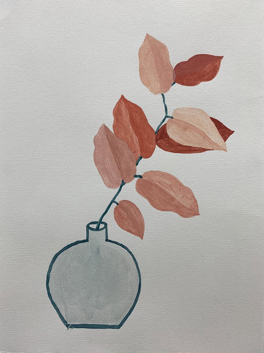 植物療癒—黃瑩瑄創作論述 花草系列  橘紅色的葉子 58的封面圖