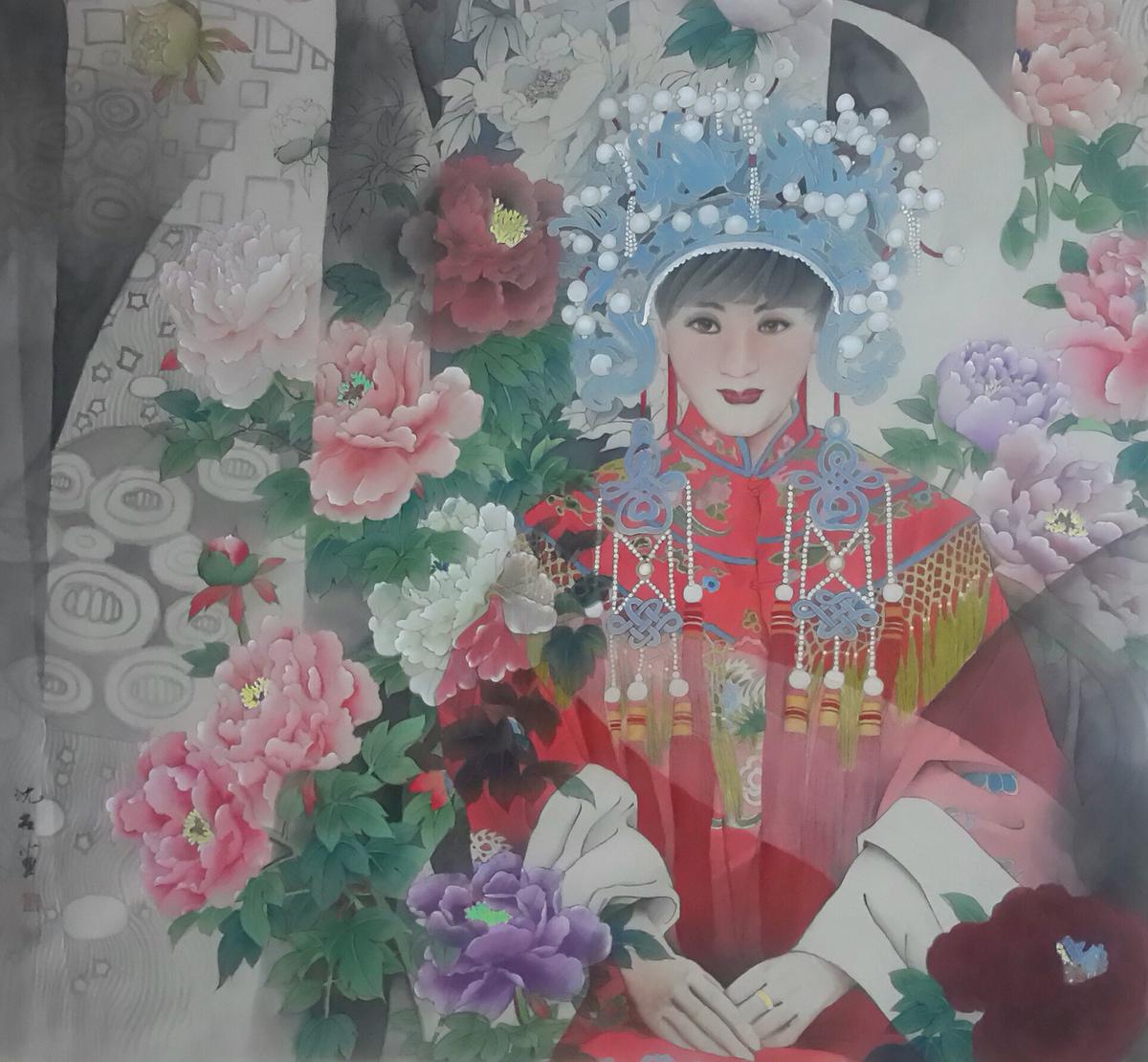 Hide rhythm--meticulous Flower and bird painting Line description& endow color creation the study's Cover