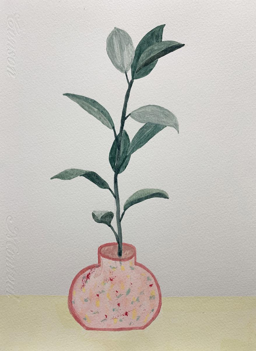 植物療癒—黃瑩瑄創作論述 花草系列 綠灰色的葉子 51的封面圖