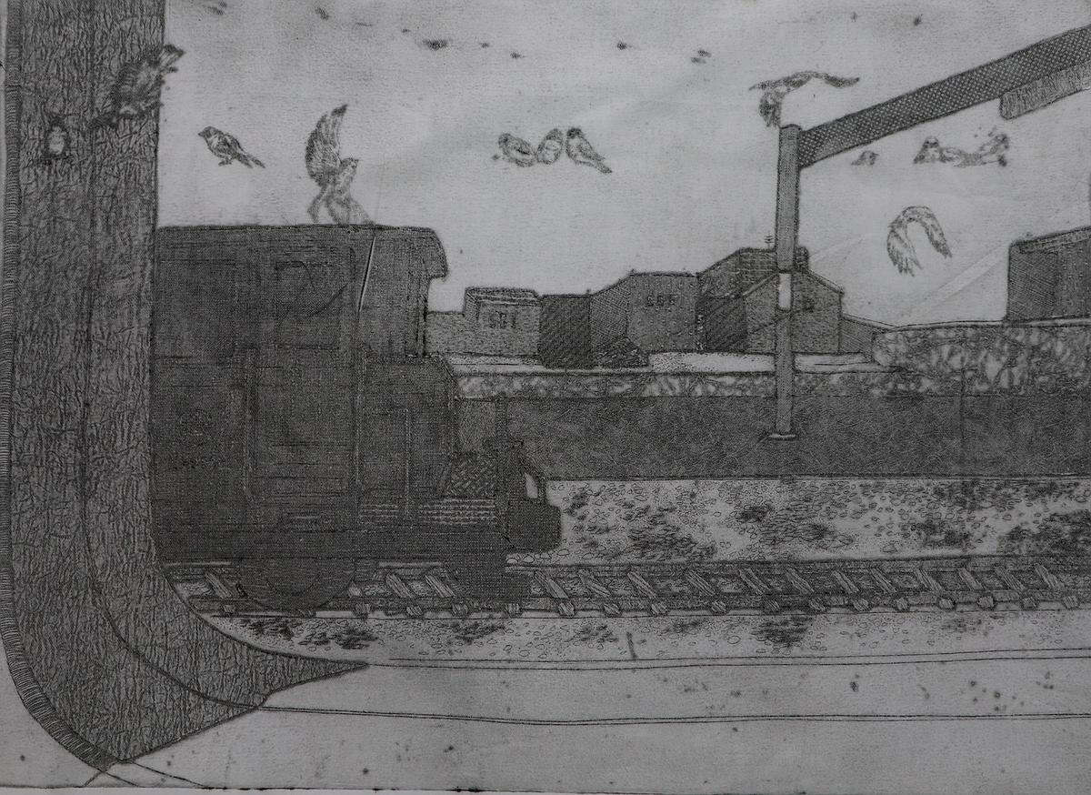 當麻雀成為風景Ⅱ 54x39.5cm2020凹版胚布的封面圖