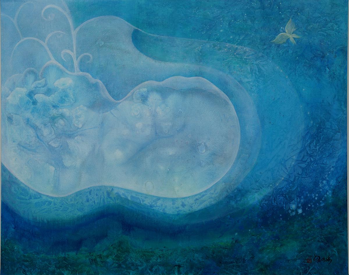 〈孕〉.2021年.壓克力顏料.畫布.100x80cm的封面圖