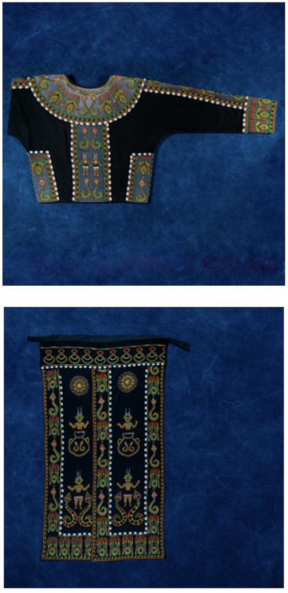 〈繡有百步蛇紋、太陽紋、人形紋、陶壺紋的排灣男子服〉的封面圖