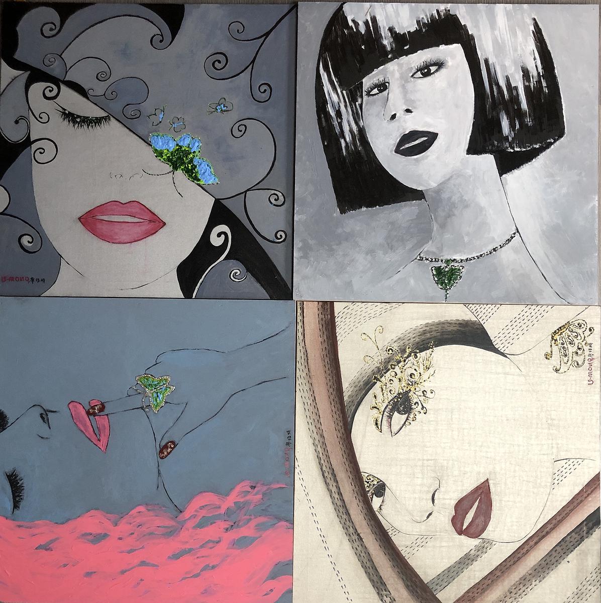 書畫‧時尚－廖維娟繪畫藝術創作研究-23.四個女子的封面圖