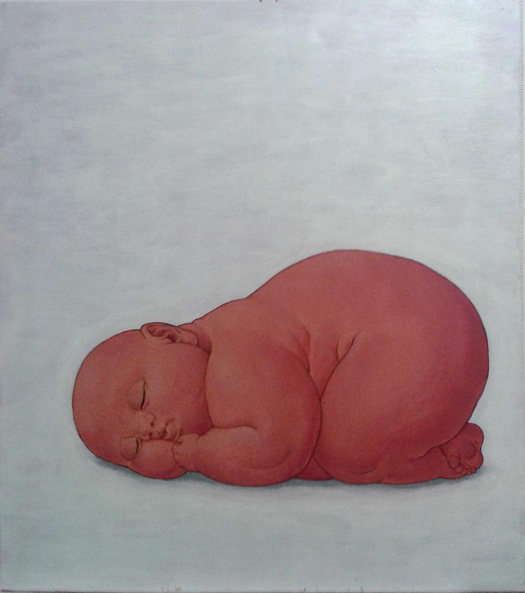〈睡嬰〉，2014， 53 ×45 cm，壓克力彩、畫布的封面圖