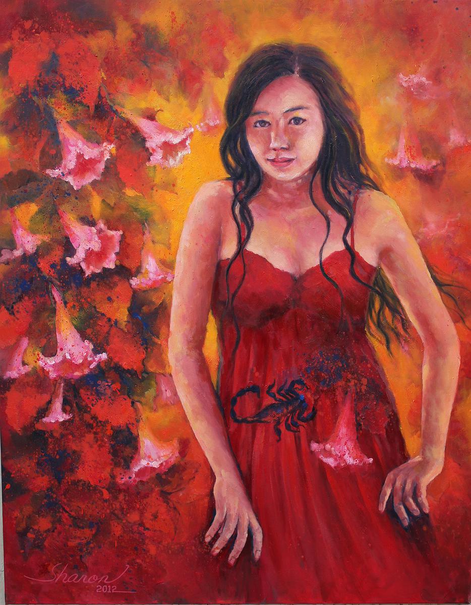 心跡‧花漾─林夏蓮油畫創作論述 紅色情挑的封面圖