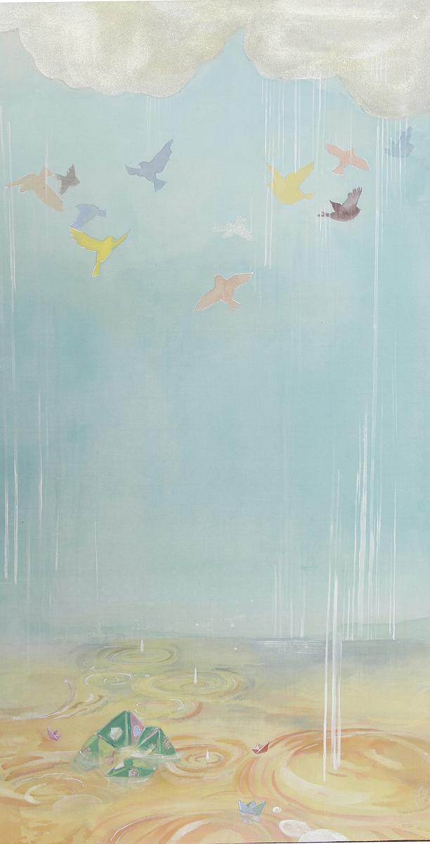 繪畫的識與視－潘家榆創作研究 14〈雨・不語〉的封面圖