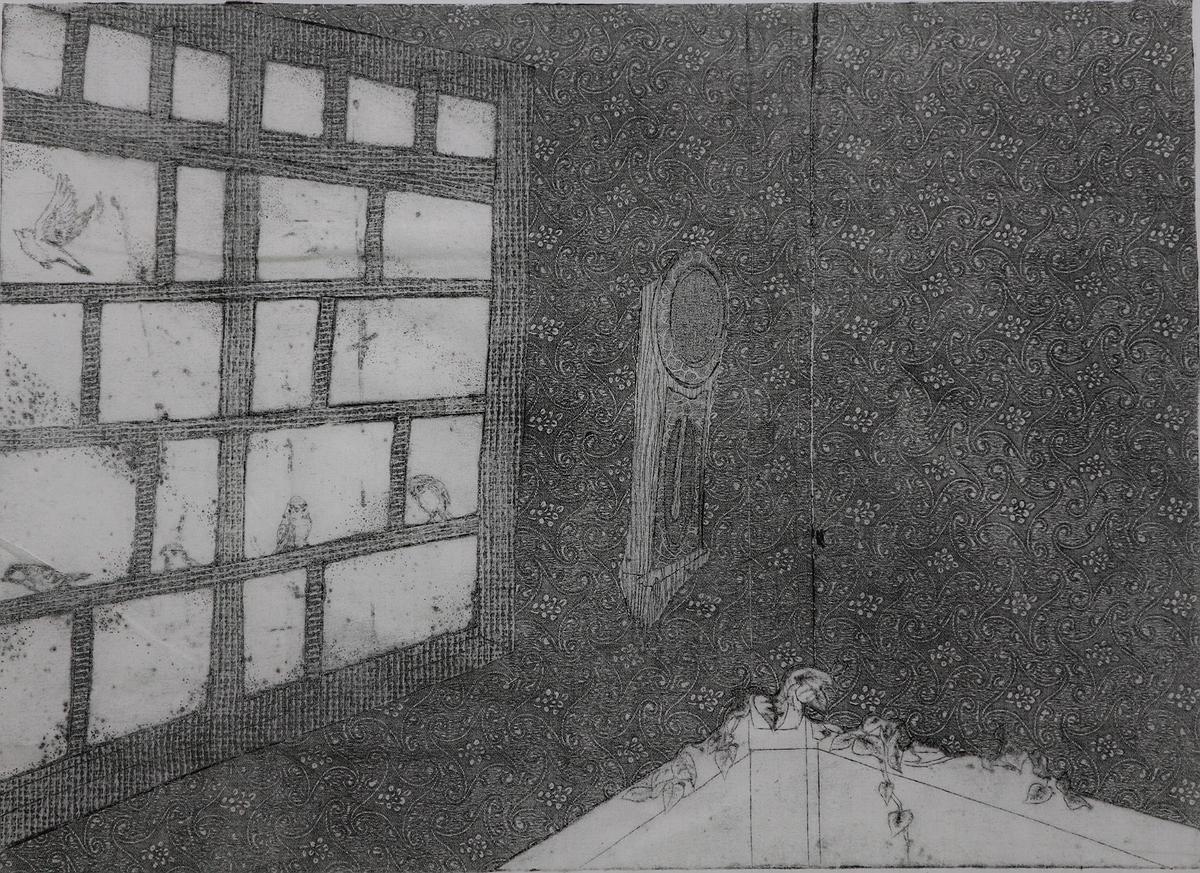 當麻雀成為風景Ⅲ 54x39.5cm2020凹版胚布的封面圖