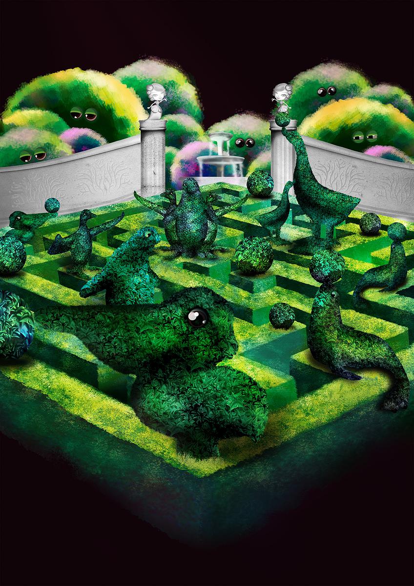 Maze in Green Jungle–Using Surrealistic Rendering of Illustrations on Native Plants in the Songshan Cultural and Creative Park's Cover