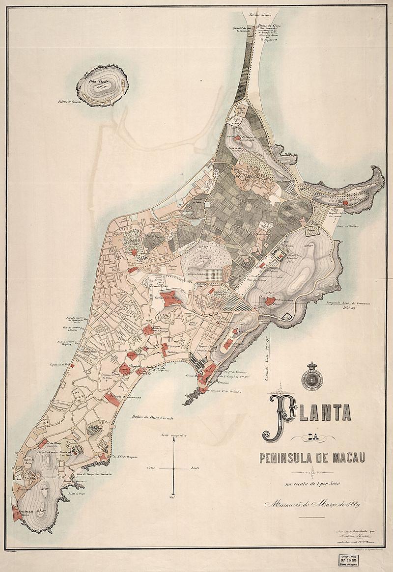 Planta da peninsula de Macau  Creator Sociedade de Geografia de Lisboa. Created Published 1889的封面圖