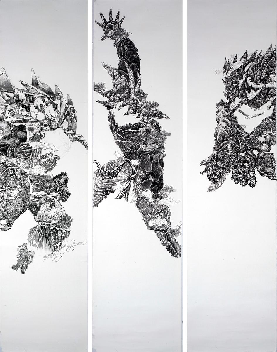 林澄〈齁溜看（三）（一）（二）〉2011，240x180cm的封面圖