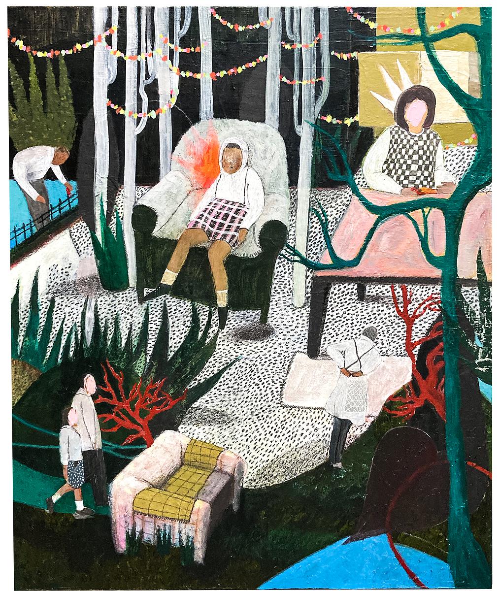 〈同時在發生1〉，2021，壓克力顏料，50x60cm的封面圖