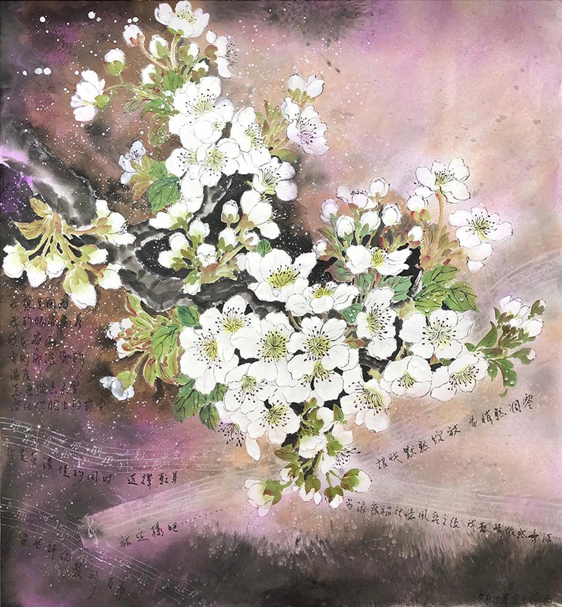 _莊壹竹-帶雨梨花別有韻90×90cm2020紙本的封面圖