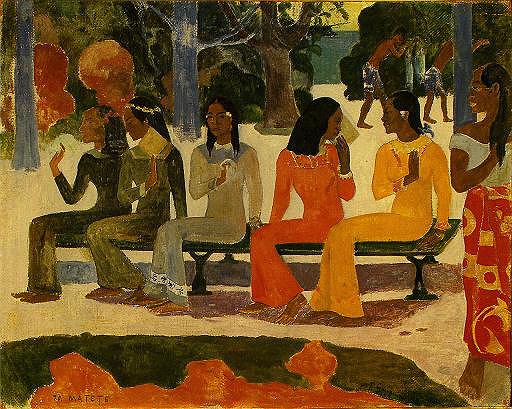 高更，〈市集〉，1892，73cm x 92cm，油彩畫布的封面圖