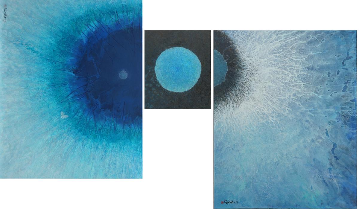 〈泊〉.2021年.壓克力顏料．畫布.117x91cmx2． 50x40cm.的封面圖