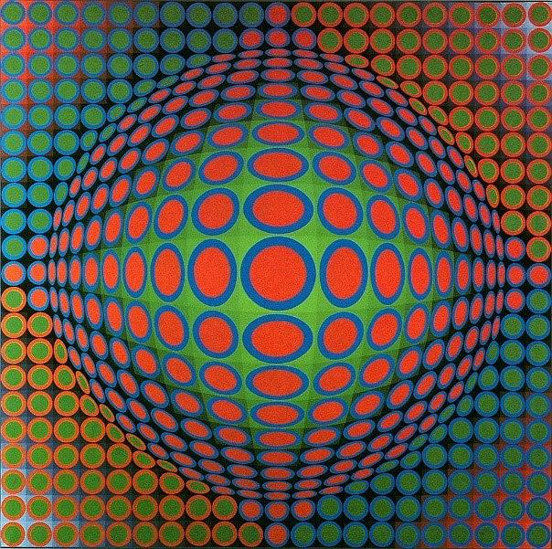 維克多‧瓦沙雷，織女星200，壓克力畫布，1968的封面圖