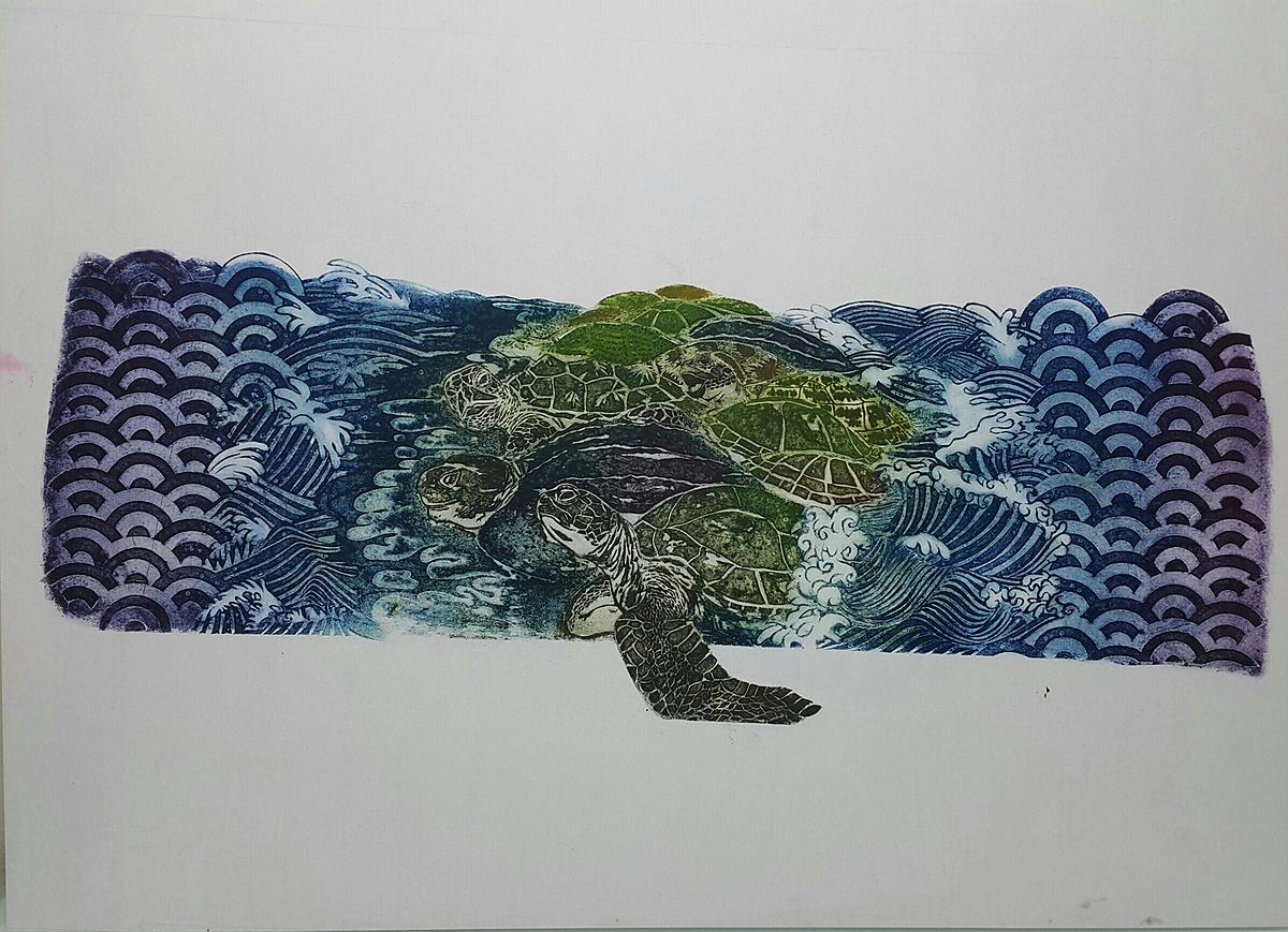 《浦島太郎Ⅱ》， 111x78cm，紙凹版，2018的封面圖