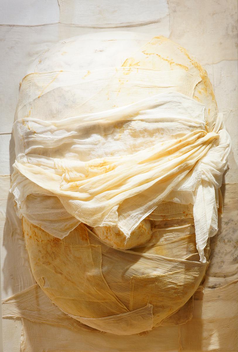 《纏縛》，2015。黏土、棉紙、紗布，木板，150×100 cm的封面圖