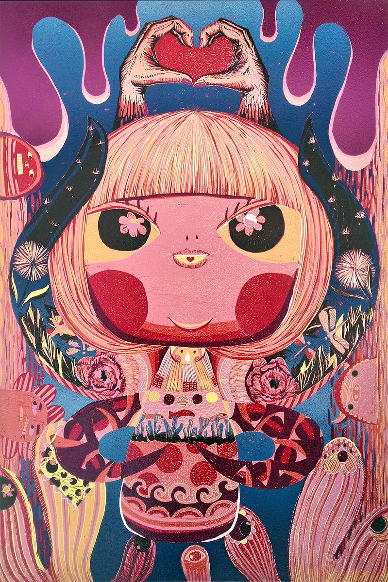 2-4.愛.新樹脂版 畫心70x48cm 含框90x69的封面圖