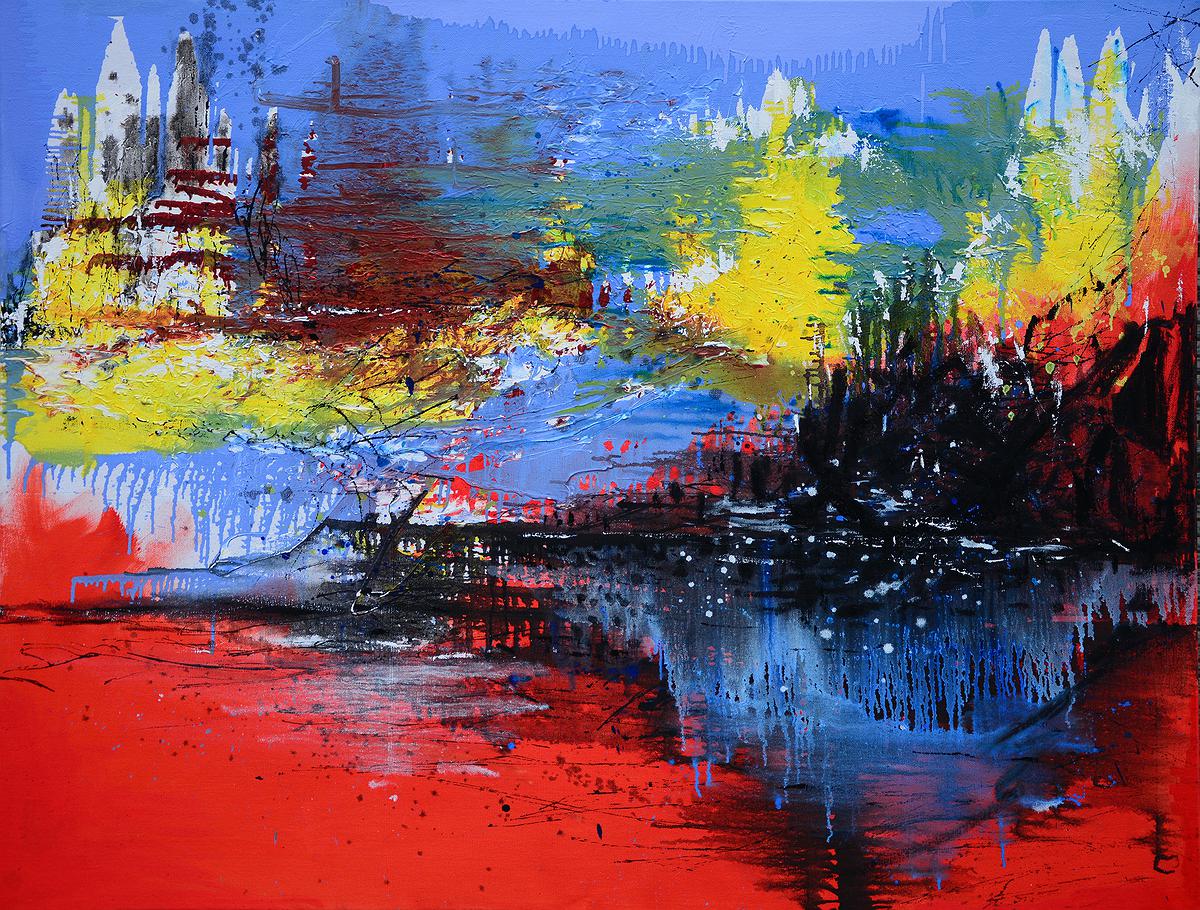 心‧山水08，145.5x112cm，2015，油彩畫布的封面圖