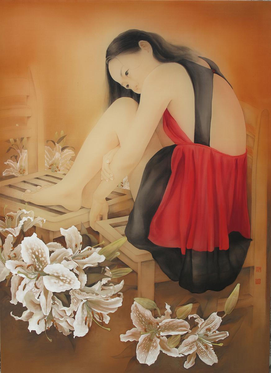 2014，《椅‧倚》，膠彩，110x80cm的封面圖