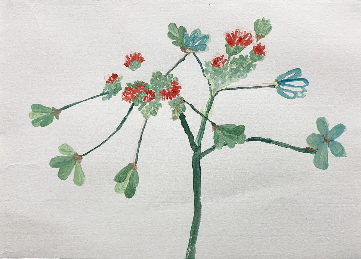 植物療癒—黃瑩瑄創作論述 花草系列 紅色的小花 41的封面圖