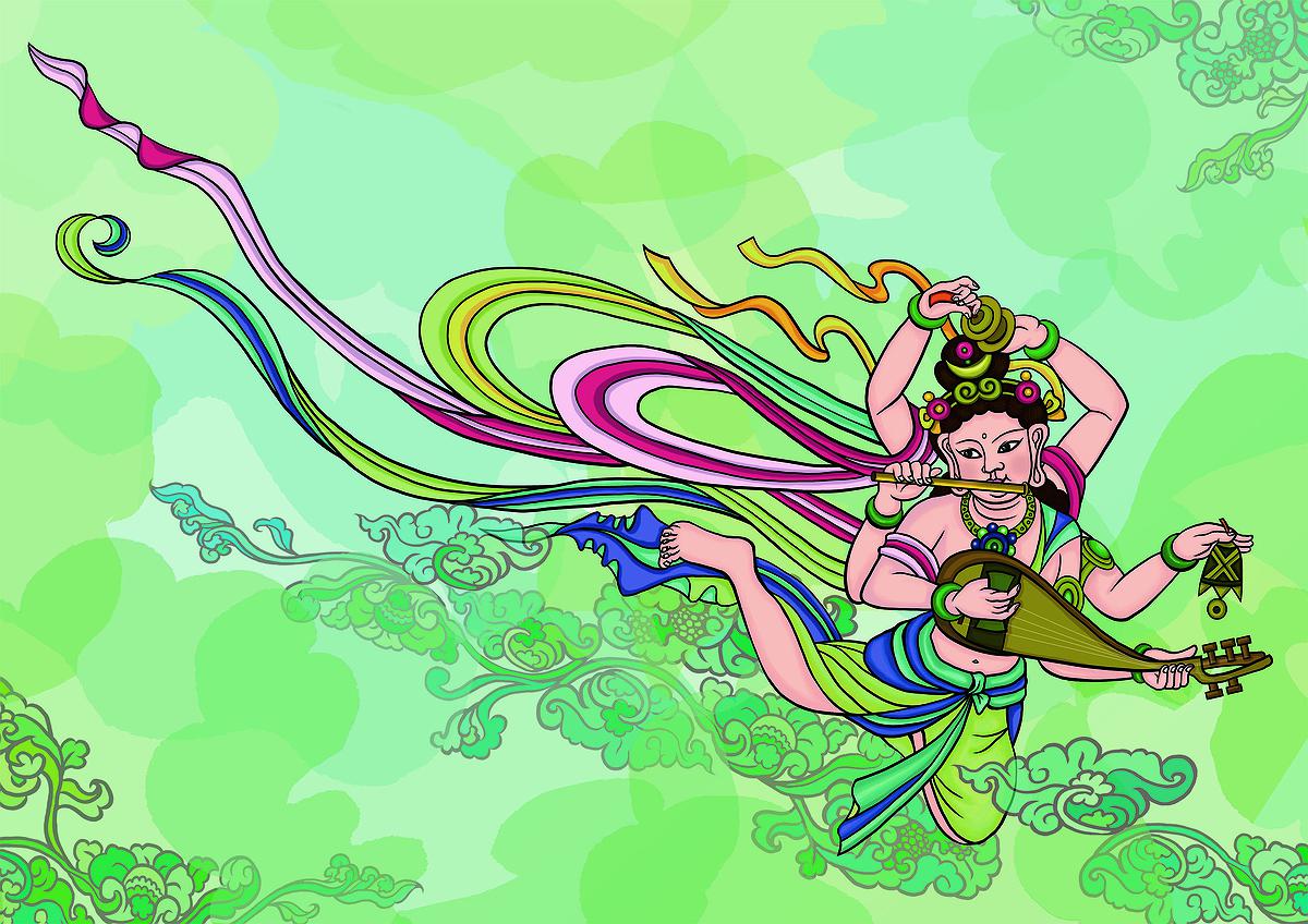 The Studies Of The Flying Apsaras In The Tang Dynasty The Enlightening And Reappearing Of The Art Of Dunfuang's Cover