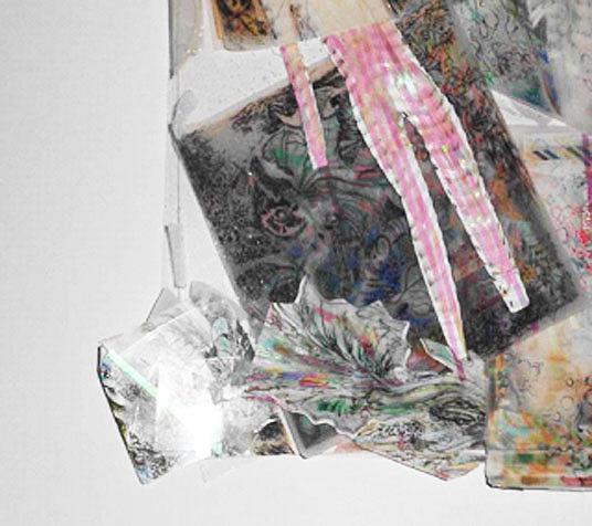 〈轉世．昇華〉(左下細節)，2014年，紙、油性簽字筆、紙膠帶，29.7×21×21cm。的封面圖