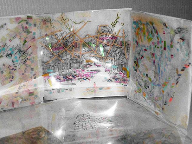 〈轉世．昇華〉(立版右上細節)，2014年，紙、油性簽字筆、紙膠帶，29.7×21×21cm。的封面圖