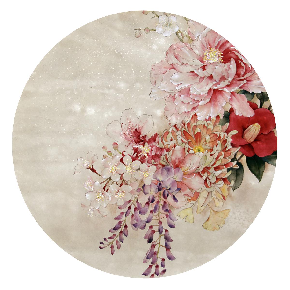 無聲寄懷—陳曉勲繪畫創作研究-21.<馥々-四季花卉〉的封面圖