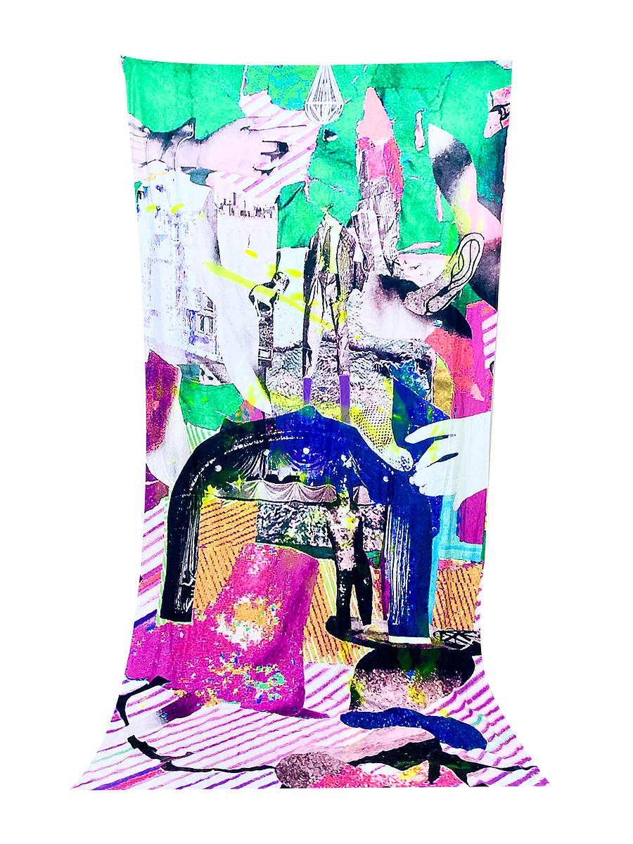 〈即興演出〉，2020，數位拼貼、掛布，150x300cm的封面圖