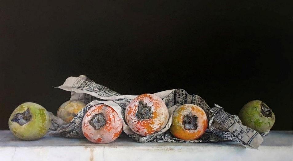 〈柿〉，2022，油彩、畫布，90 x160 cm的封面圖