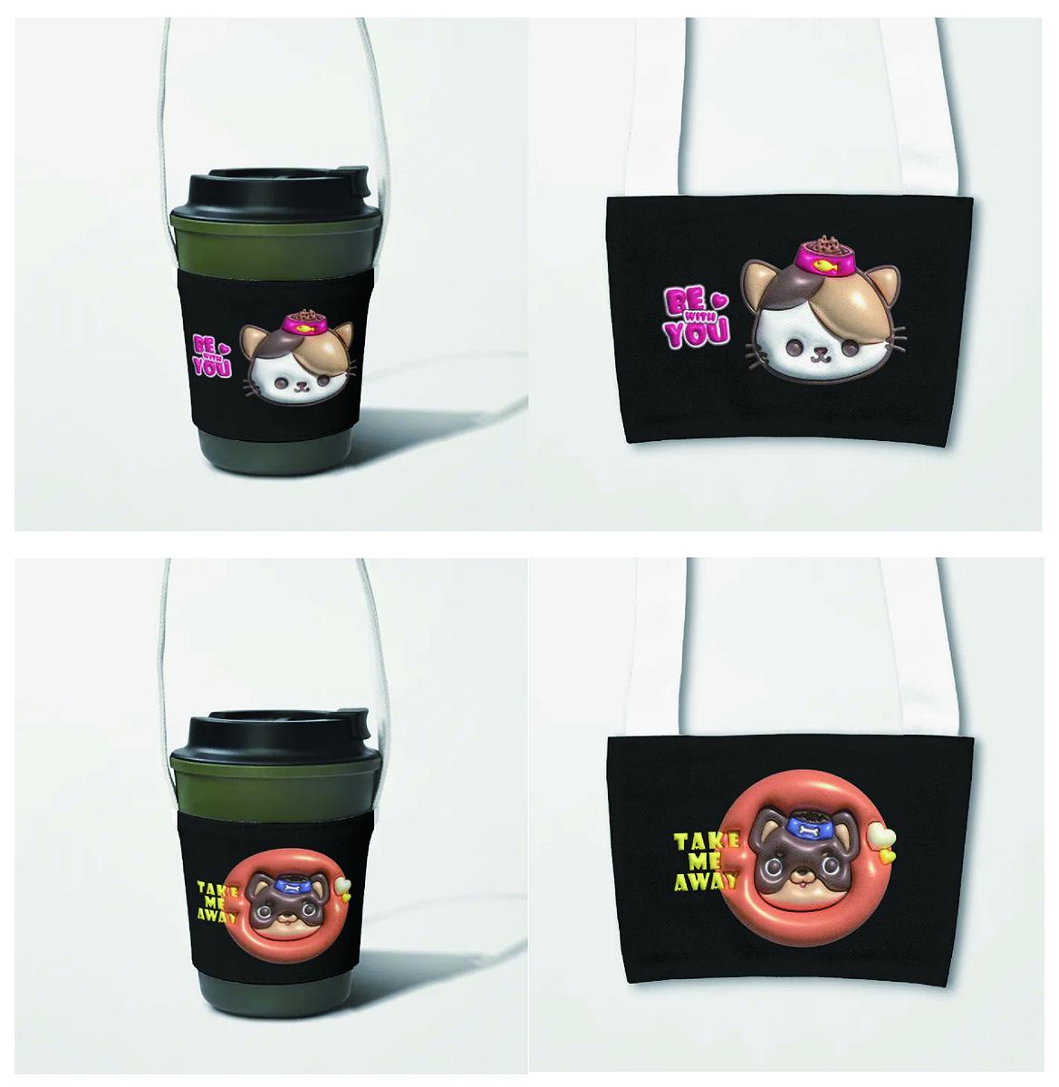 療癒意象於公益手搖飲品牌多媒體視覺設計之創作-21.杯袋(2款)的封面圖