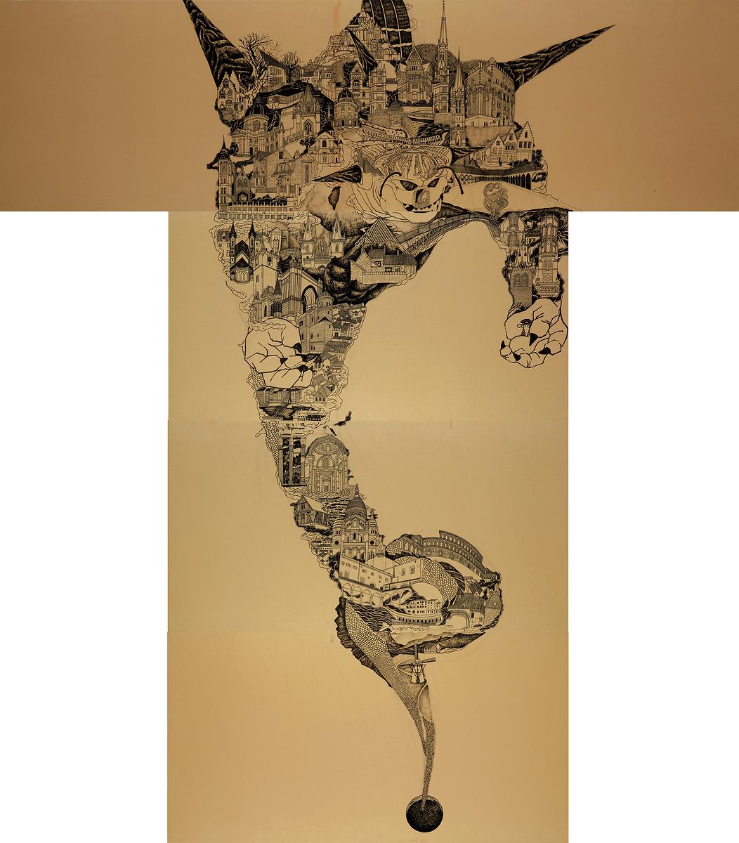 林澄〈龍符〉2014，303x260cm的封面圖